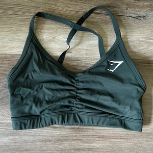 Emerald green Gymshark middle scrunch sports bra
